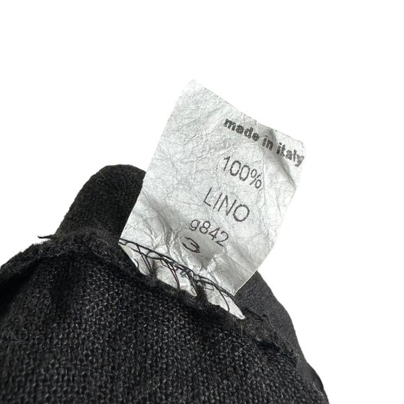 LA BASS Black Linen Lagenlook Tunic Top Women's Size 3 NWT Italy Layering Boho - Picture 7 of 7